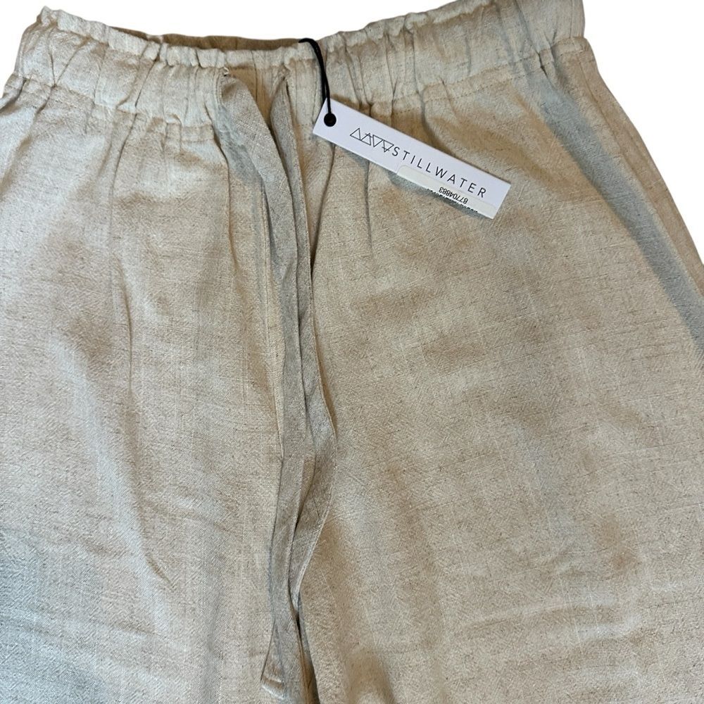 NWT Stillwater Venice Wide Leg Linen Pants Natural XS - Picture 4 of 11